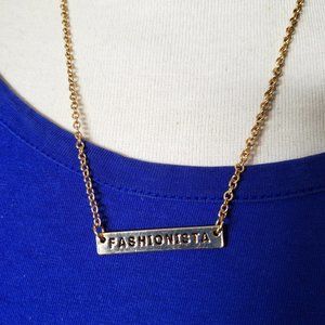 16" Gold Tone Fashionista Pendant Necklace Casual Women Fashion Theme Design